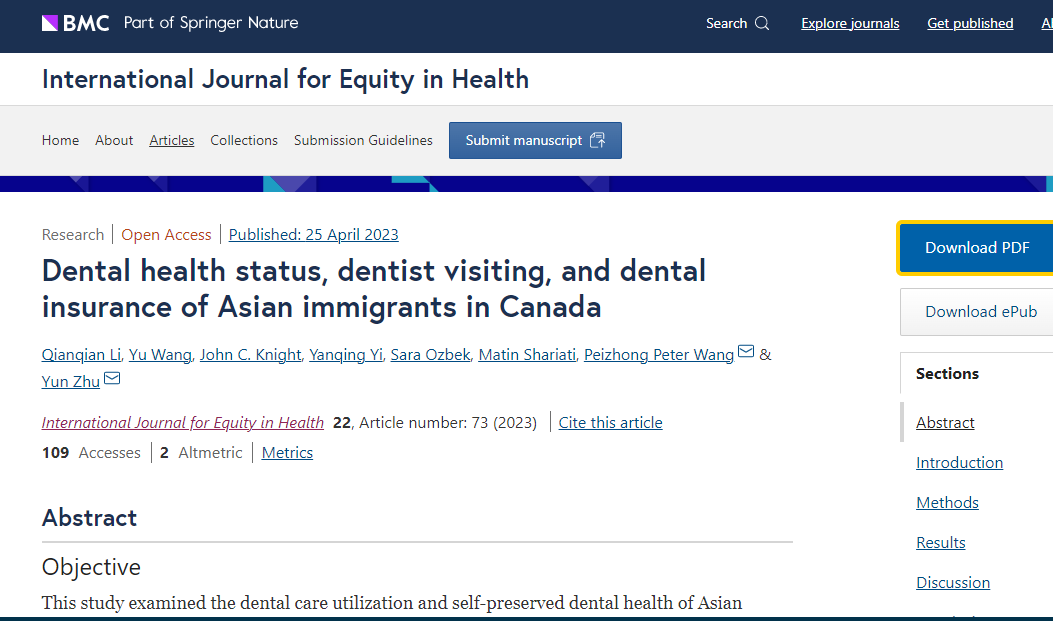 New Study by CNIW Researchers Highlights Disparities in Dental Care